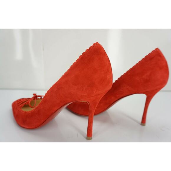 Christian Louboutin Scalopump Scalloped Trim Shoes SZ 37 Lace Tie New $845 - Picture 6 of 10